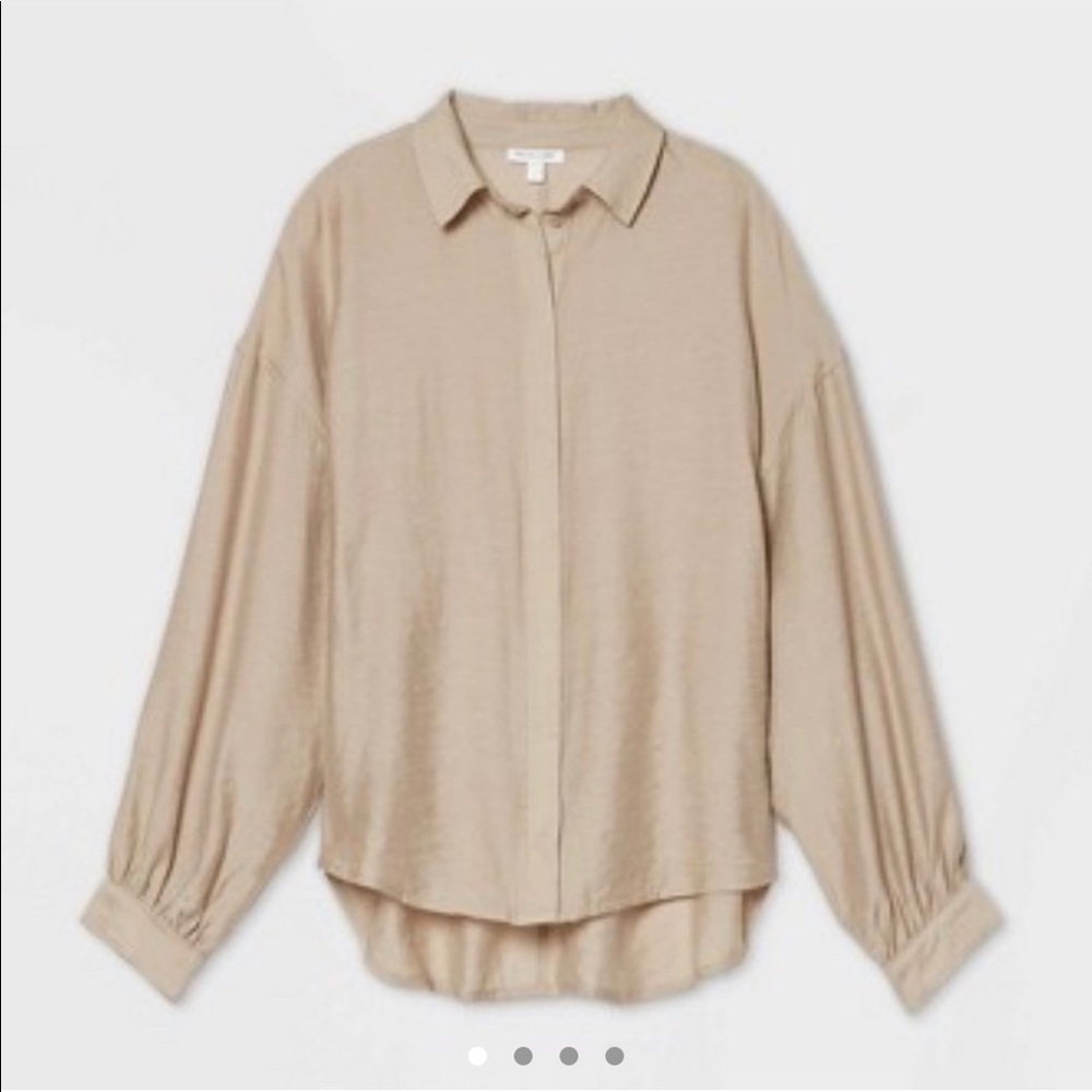 Prologue Flowy Long Sleeve Button Down Blouse